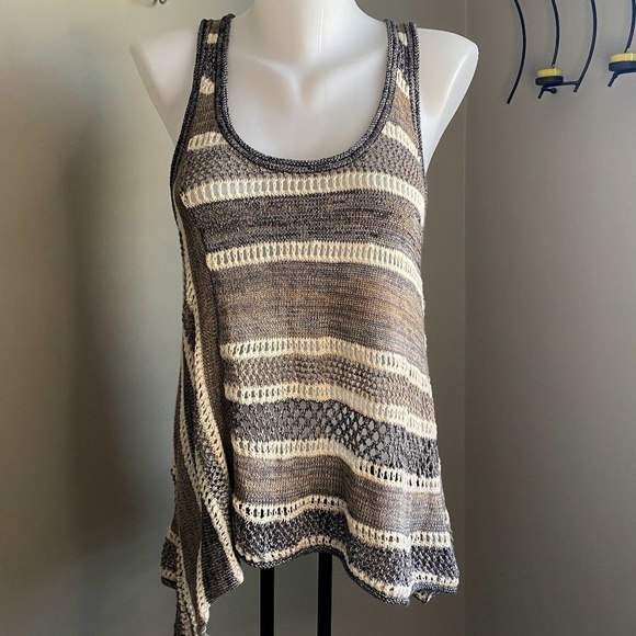 Free People Women's‎ Crochet Asymmetrical See-Through Layering Tank Top Size XS - Picture 1 of 12